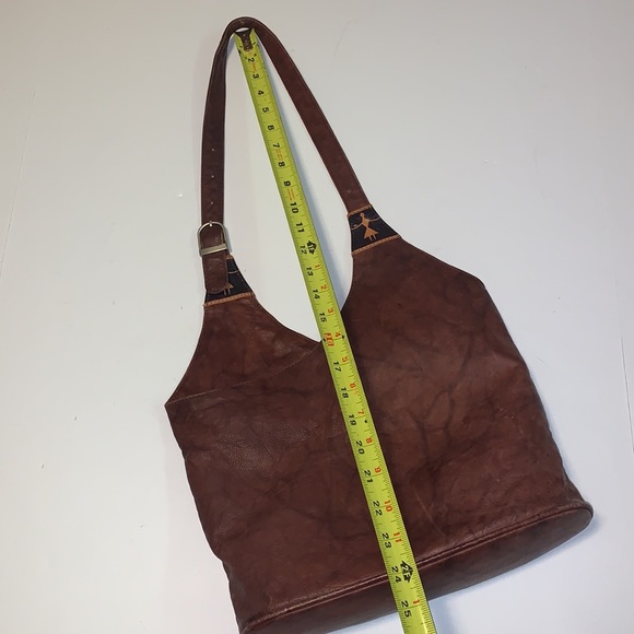 Vintage Brown Leather Boho Purse from India - Picture 10 of 11